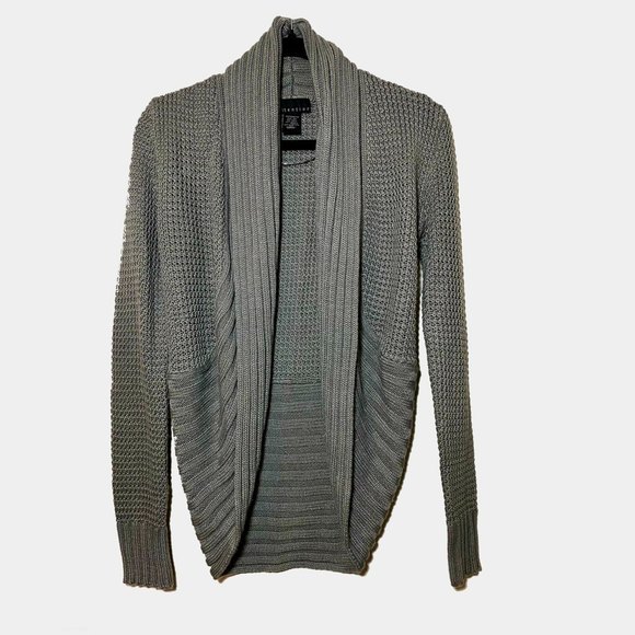 Attention Gray Knit Long Sleeve Cardigan Size Small - Picture 2 of 7